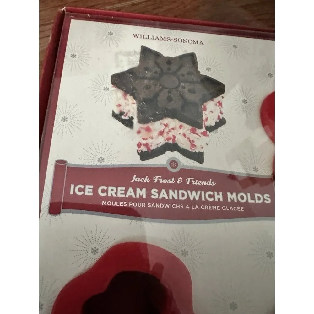 Williams Sonoma Ice Cream Sandwich Molds Unisex OS Red Jack Frost‎ & Friends 3pc